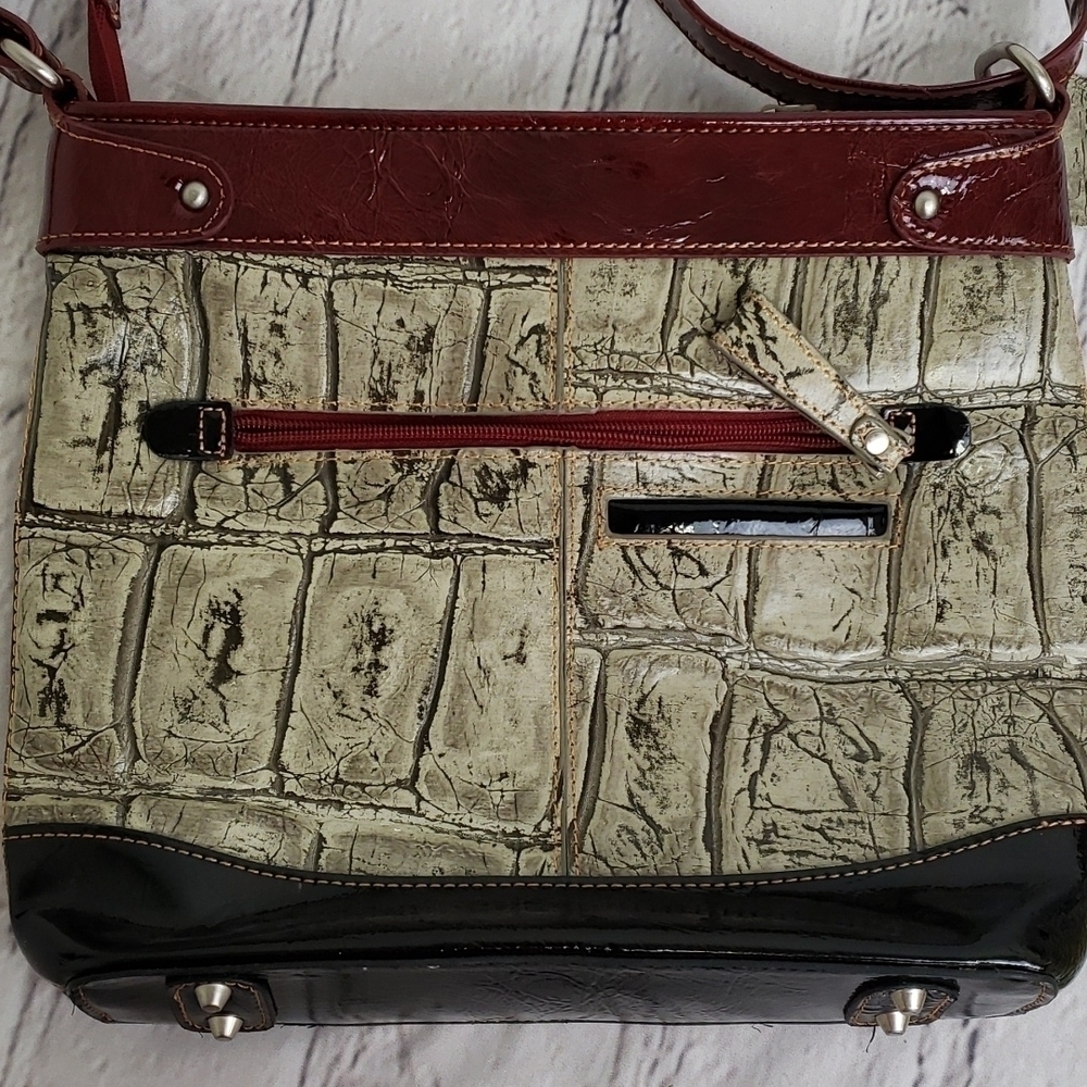 Vintage MC Faux Leather Croc Embossed Shoulder Crossbody Bag Unused EUC - Picture 5 of 15
